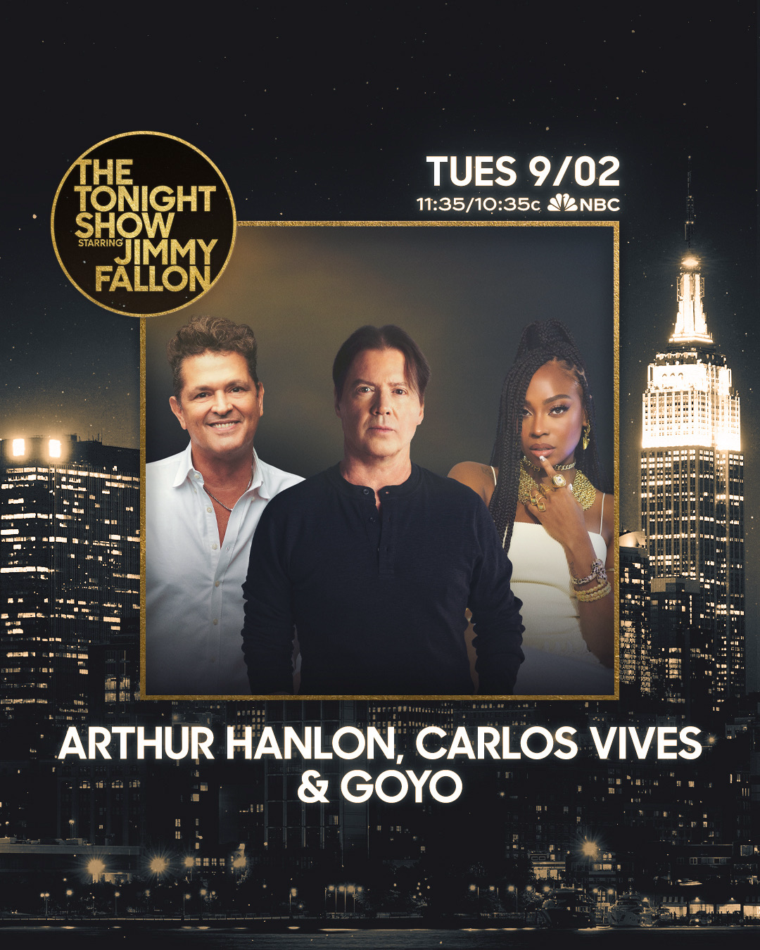 Arthur Hanlon, Carlos Vives y Goyo se presentarán en The Tonight Show  Starring Jimmy Fallon - carlosvives.com